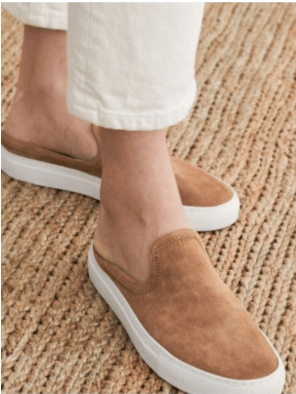 JENNI KAYNE SUEDE LEATHER SLIDE SNEAKERS IN HONEY SZ 10